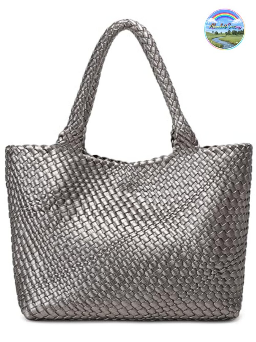 Woven Shoulder Tote Bag for Women PU Vegan Leather Handbag Top Handle